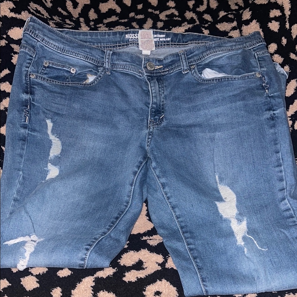 Blue Distressed Women's Jeans